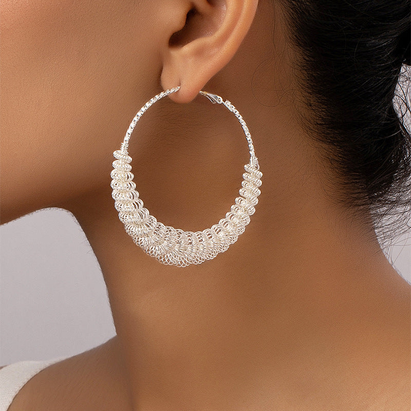 Women's Spring Round Retro Exaggerated Personalized Slim Earrings