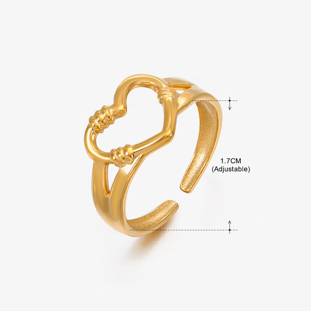 Women's Fashion Stainless Steel Love Heart-shaped Popular Rings