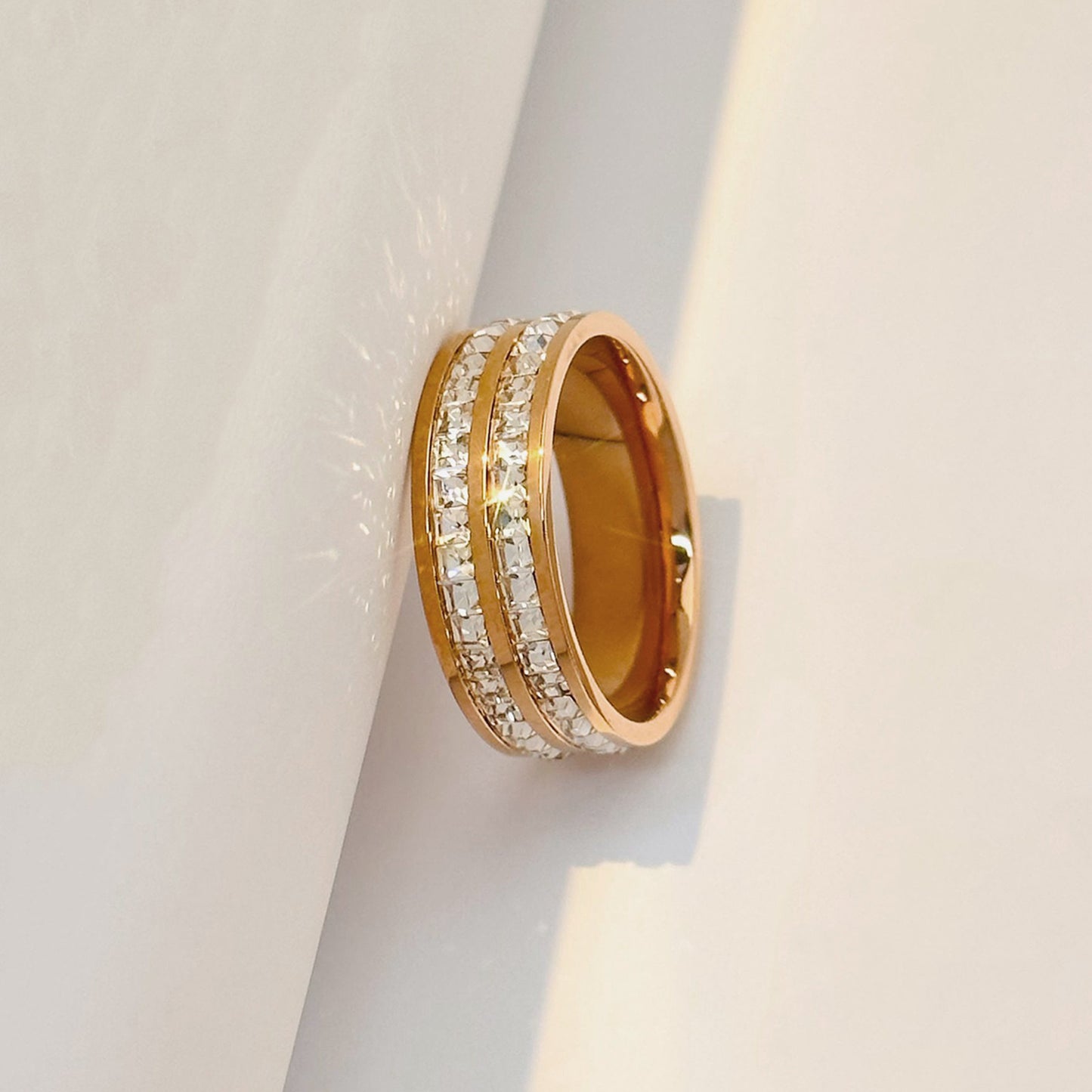 Women's & Men's Starry Titanium Steel Couple Live Broadcast Rings