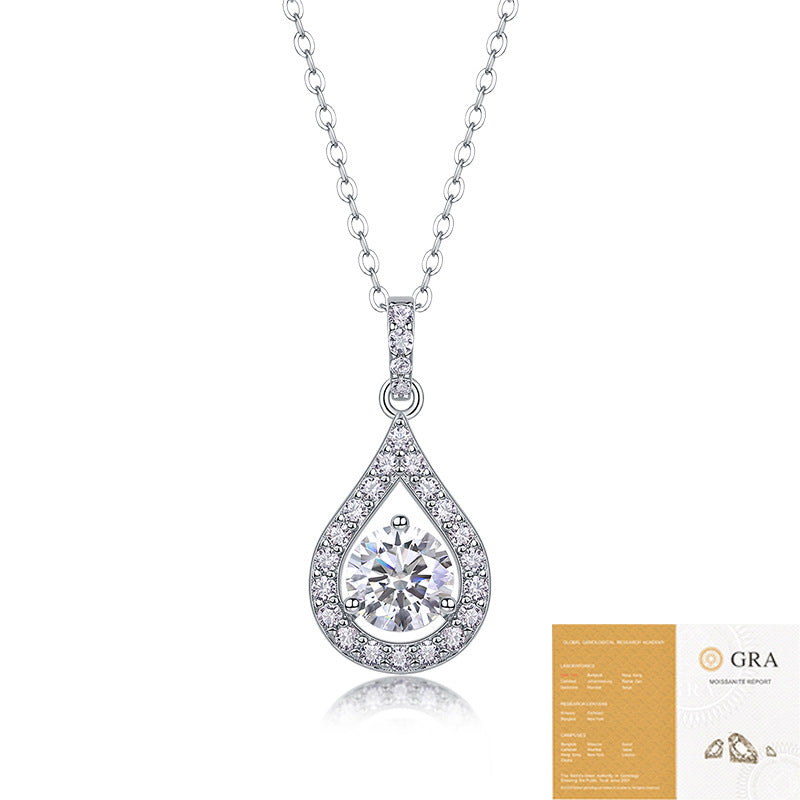 Lady Temperamental Sier Moissanite Clavicle Chain Necklaces