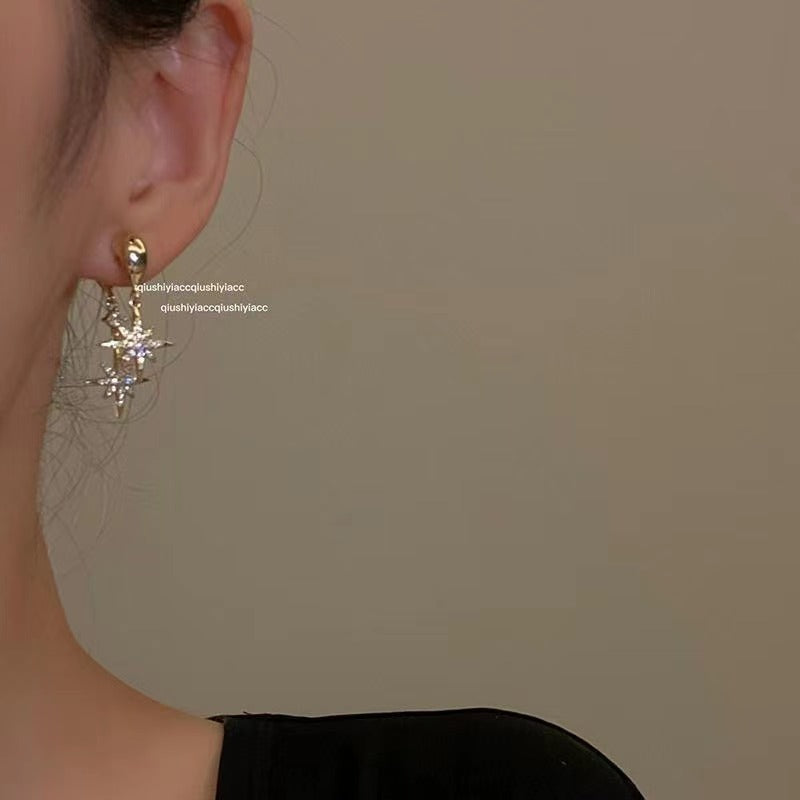 Six-pointed Star Most Beautiful Light Luxury Earrings