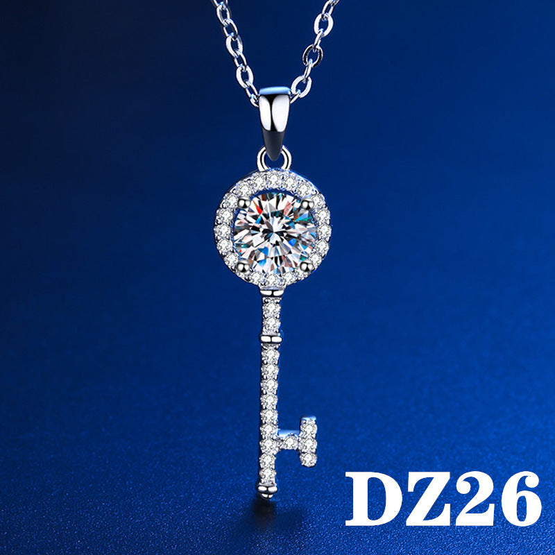 Imitation Moissanite Female White Gold Plated Pendants
