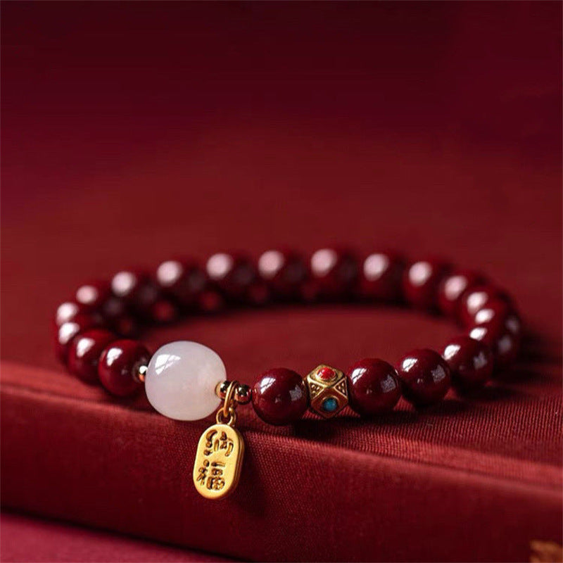 Women's Raw Ore Purple Gold Sand Cinnabar Bracelets