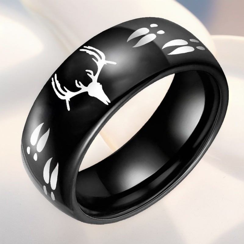 Men's Jewelry Deer Head Track Stainless Steel Rings