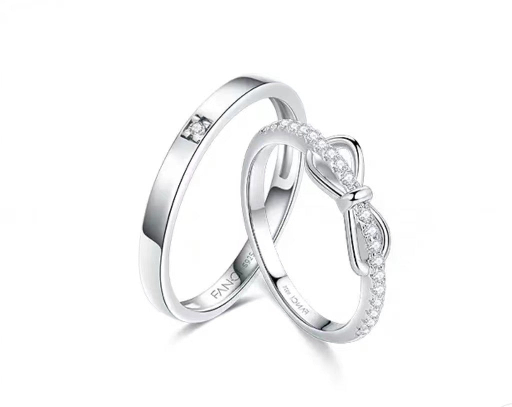 Women's & Men's Fan Home With Female Mobius Couple Fashion Simple Opening Rings