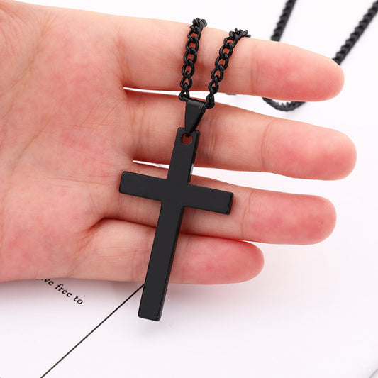 Men's Stainless Steel Cross Shelf Titanium Ornaments Necklaces