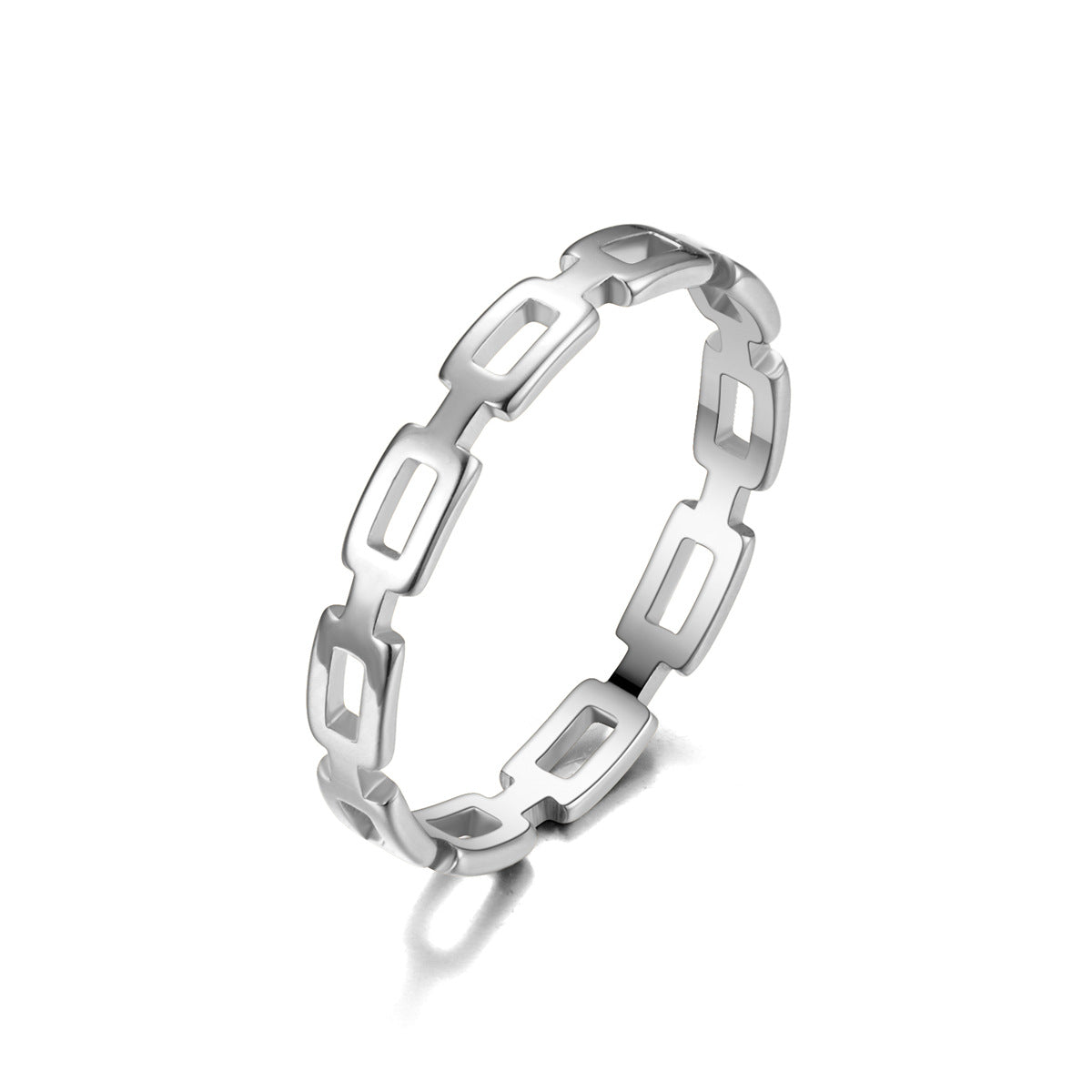 Women's Stainless Steel Hollow Chain Simple Special Rings