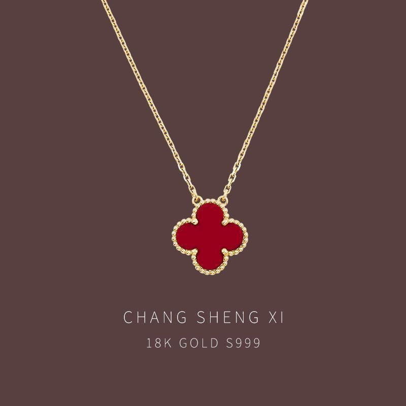 Quality Lucky Four-leaf Clover Female Clavicle Pendants