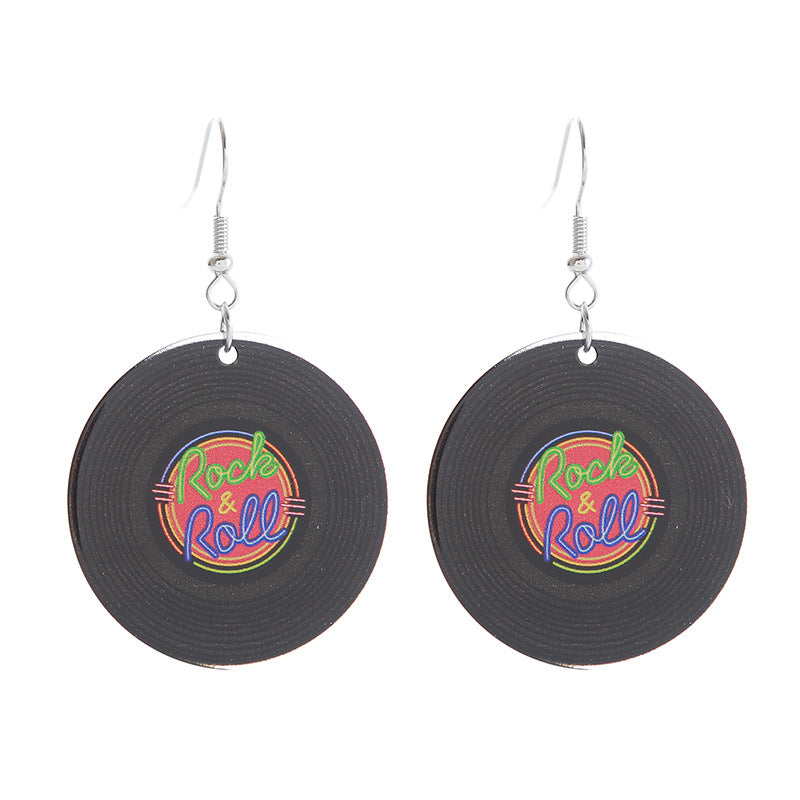 Retro Nostalgic Record Radio Rainbow Series Earrings