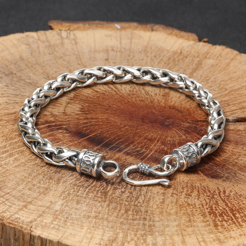 Men's Imitation Thai Sier Vintage Trendy Single Simple Unique Bracelets