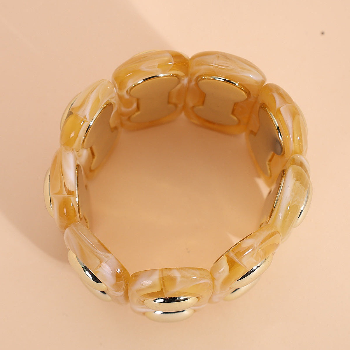 Fashion Acrylic Beaded Colorful Geometric Stitching Design Bracelets