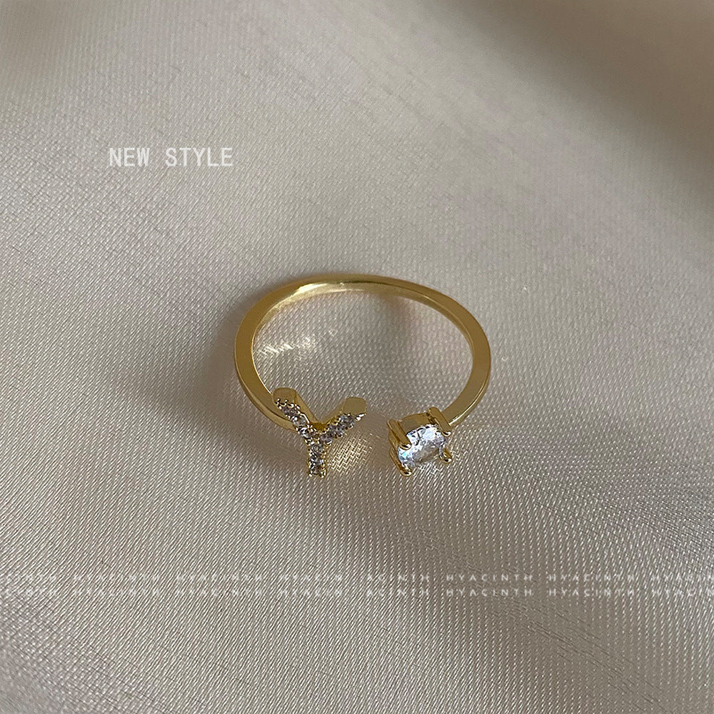 Women's Personalized Letters Niche Design Open Light Luxury Rings