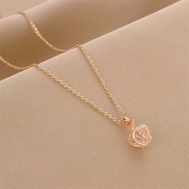 Crown Titanium Steel Female Clavicle Chain Necklaces