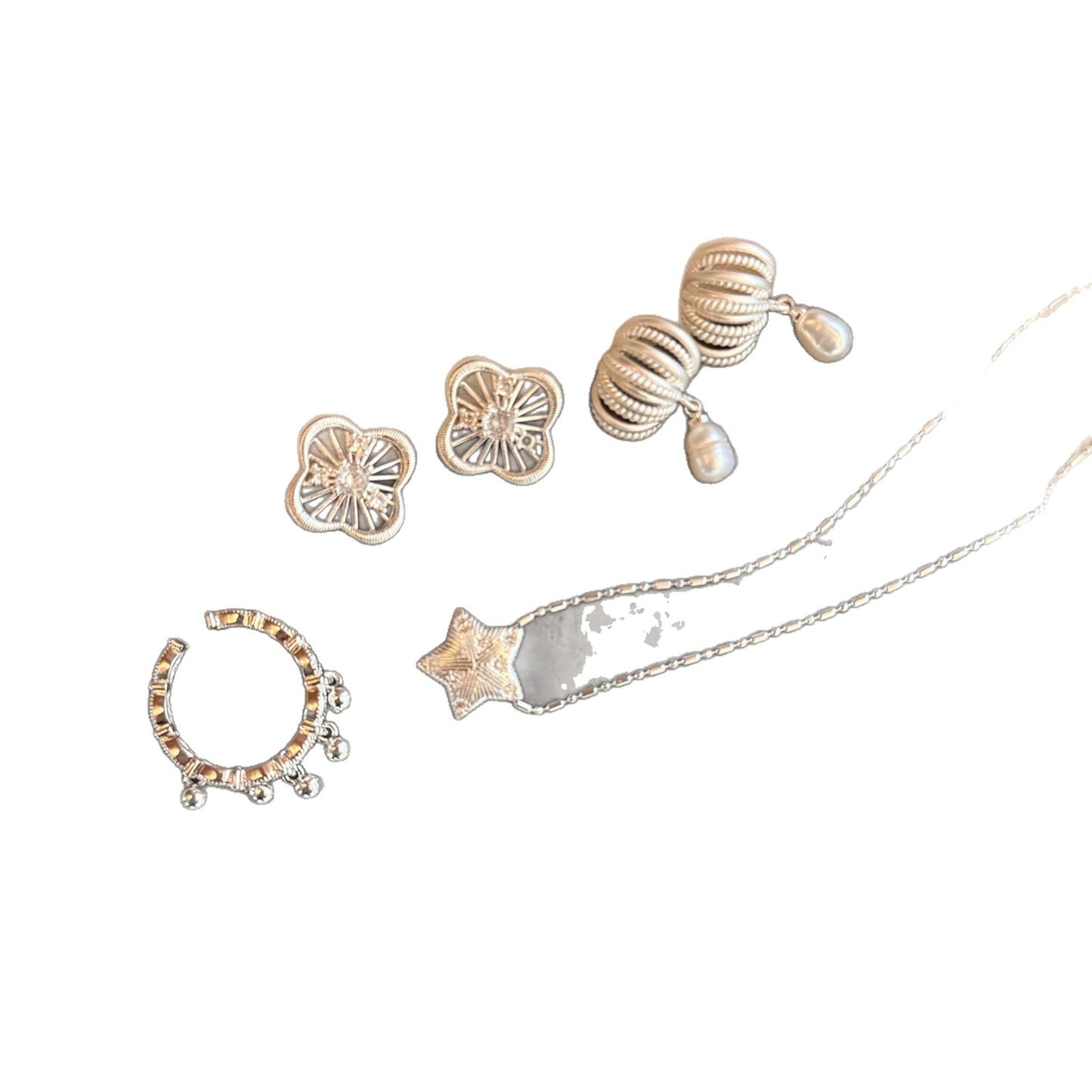 Exquisite Hollow Thick Ear High-grade Light Luxury Jewelry Set