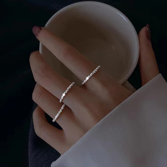 Sterling Sier Sparkling Starry Single Female Rings