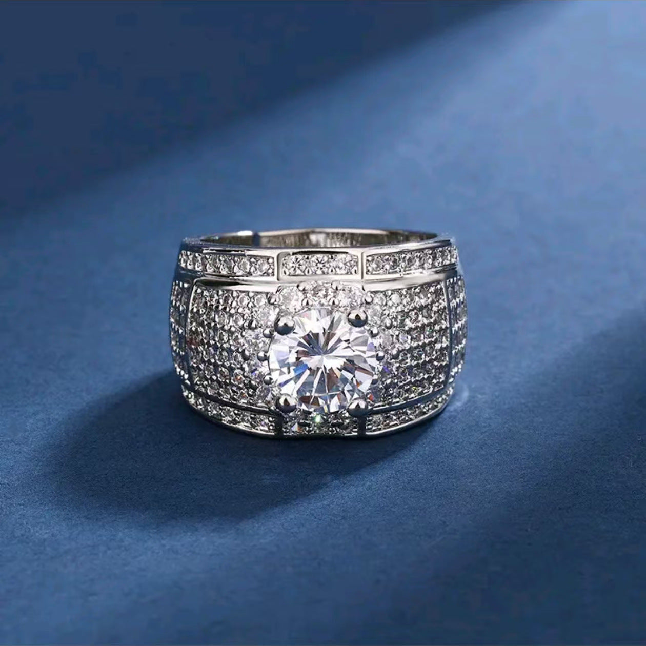 Men's New Luxury Full Diamond Sier Rings