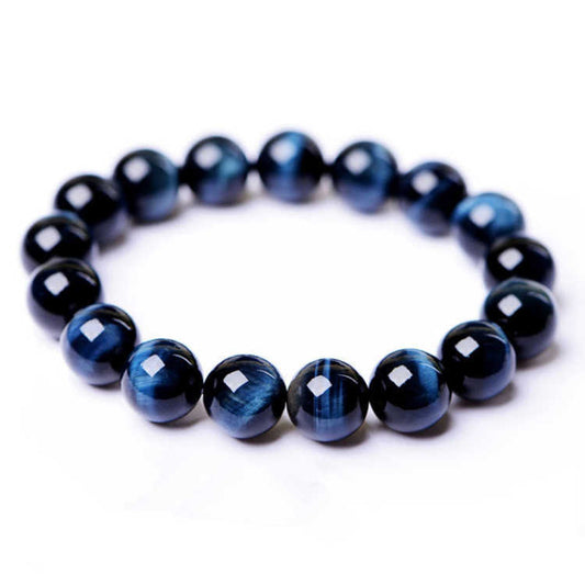 Women's & Men's Blue Tigereye Cat Eye Eagle Stone Wood Bracelets