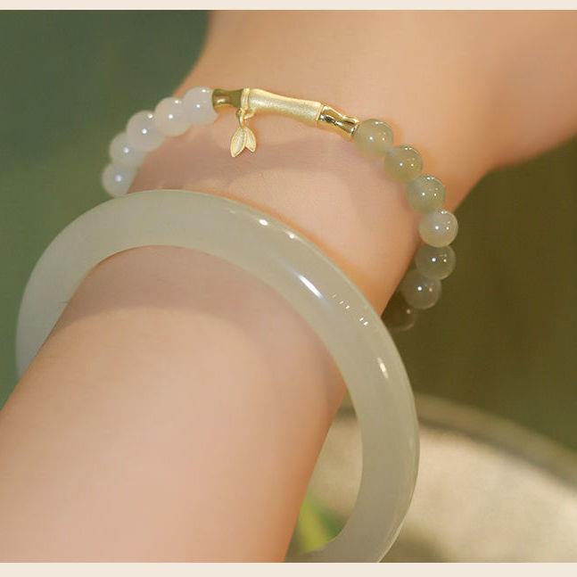 Live Broadcast Festival High-rise Bamboo Jade Color Bracelets