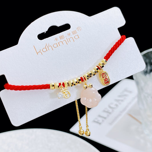 Women's Fashion Life Red Rope Trendy Chinese Safety Bracelets