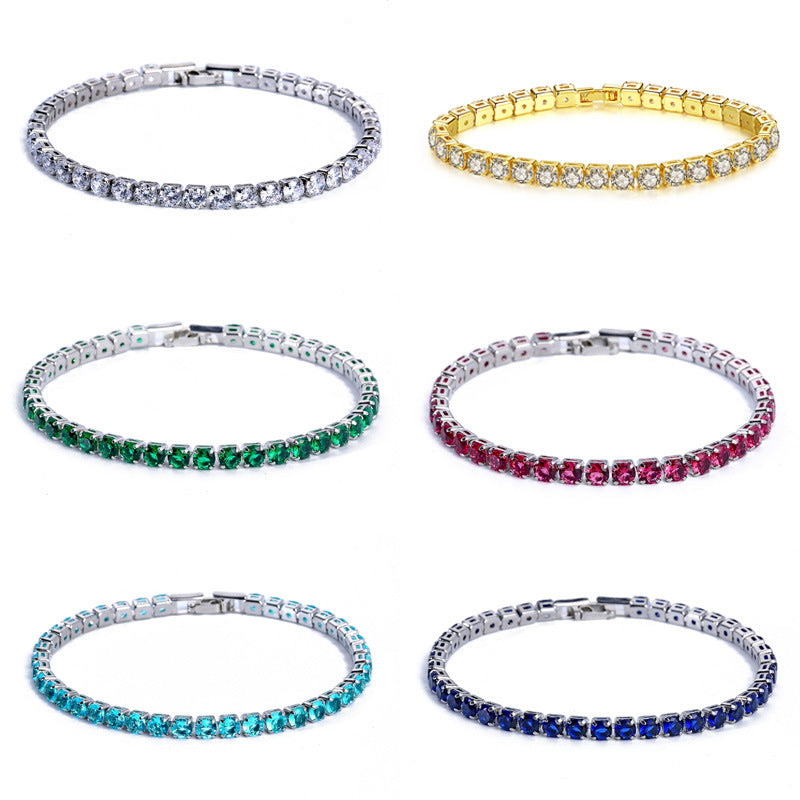 Hip Hop Tennis Zircon Female Full Bracelets