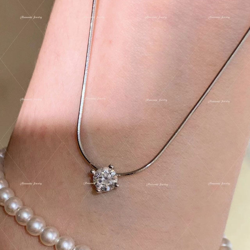 Luxury French Exquisite Inlaid Zircon Minimalist Design Temperament Wild Necklaces