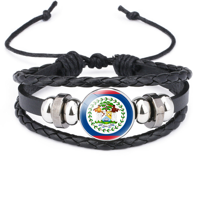 Flag Time Stone Cattle Leather Accessories Bracelets