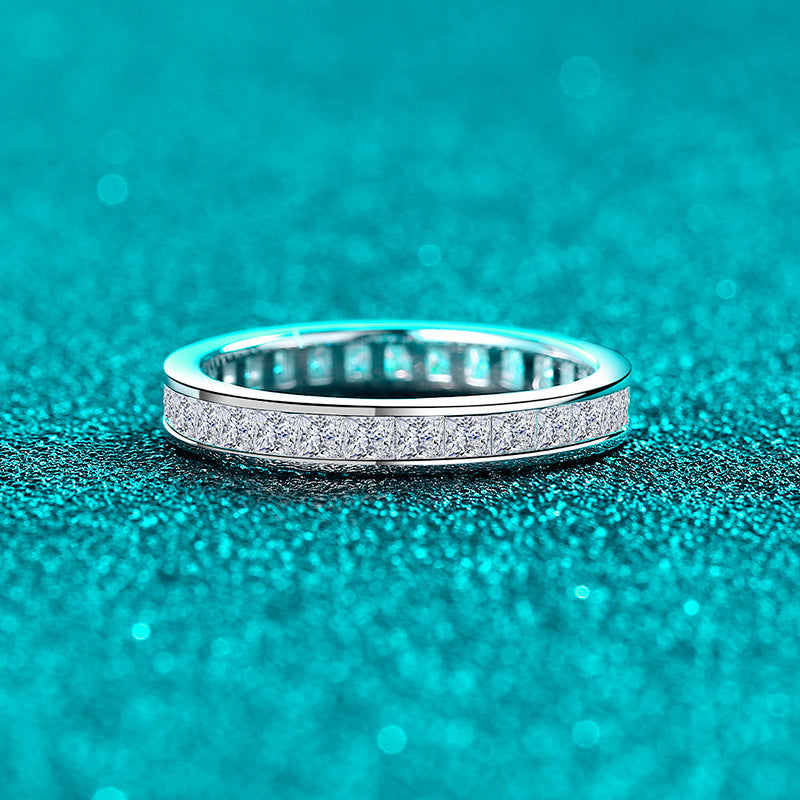 Women's Moissanite Square Stackable Exquisite Small Everyday Rings