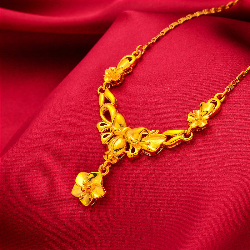 Women's Korean Style Brass Plated Vietnam Alluvial Necklaces