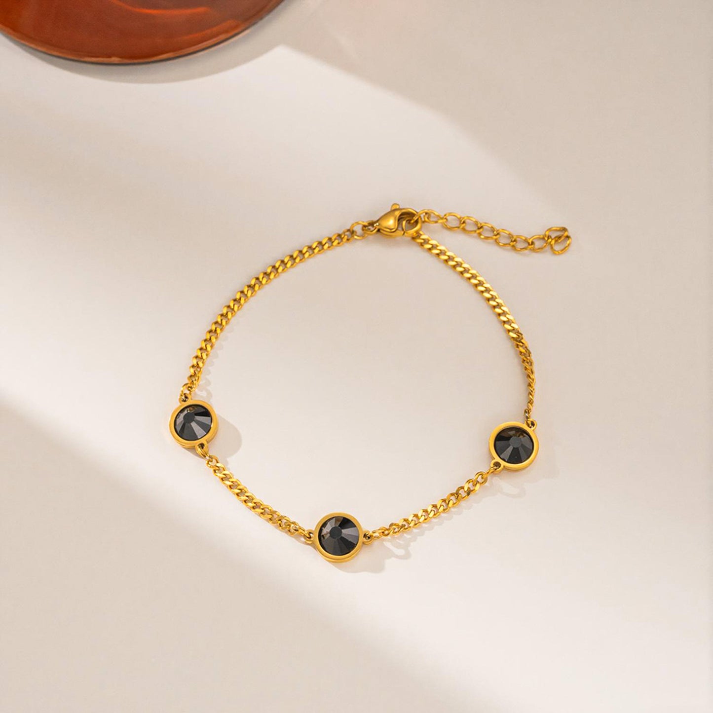 Colorful Titanium Steel Female Gold Head Niche Bracelet