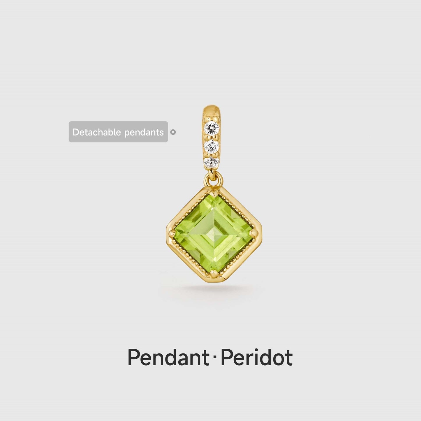 December Style Love Color Series Zircon Gold Pendant