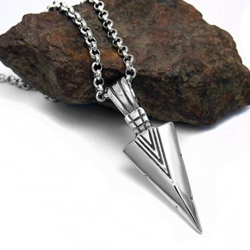 Men's Korean Style Arrow Short Keel Chain Necklaces