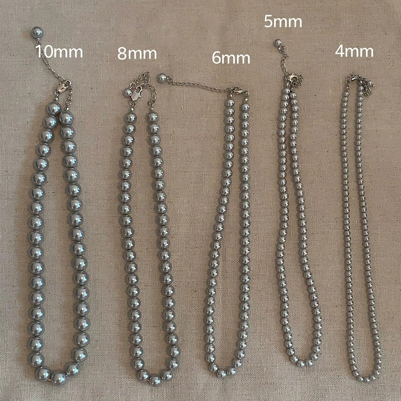 Women's Pearl Real Hemp Gray Female Clavicle Necklaces