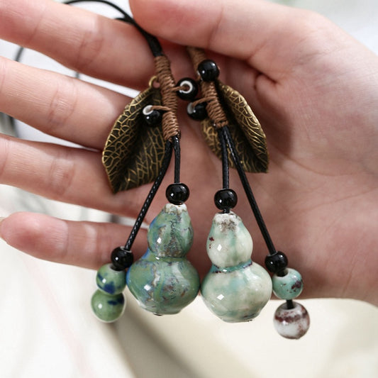 Sweater Chain Long Leaf Calabash Pendent Necklaces