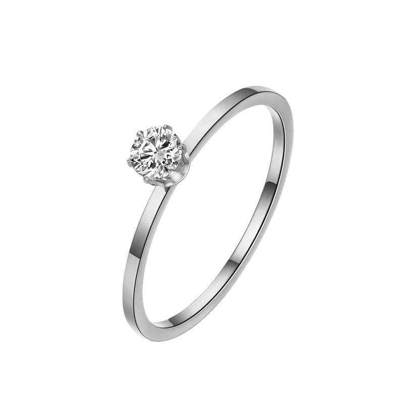 Women's Diamond Fashion Personalized Niche Design Titanium Rings