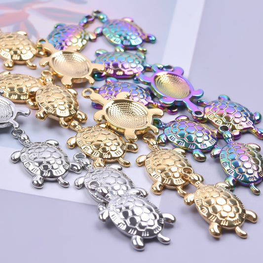 Stainless Steel Hydraulic Turtle Electroplating Ornament Necklaces