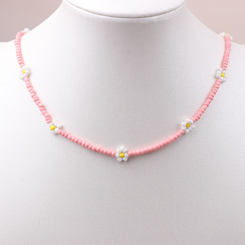 Women's Flower Bohemian Colorful Little Daisy Simple Necklaces
