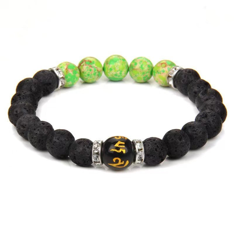 Women's Volcanic Stone Colorful Yoga Energy Six Bracelets