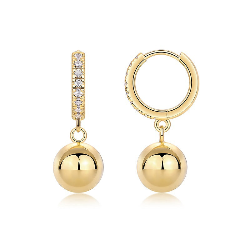 Round Beads Ear Clip Advanced Light Earrings