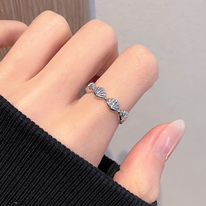 Bow Square Open-end Zircon Female Simple Personality Rings