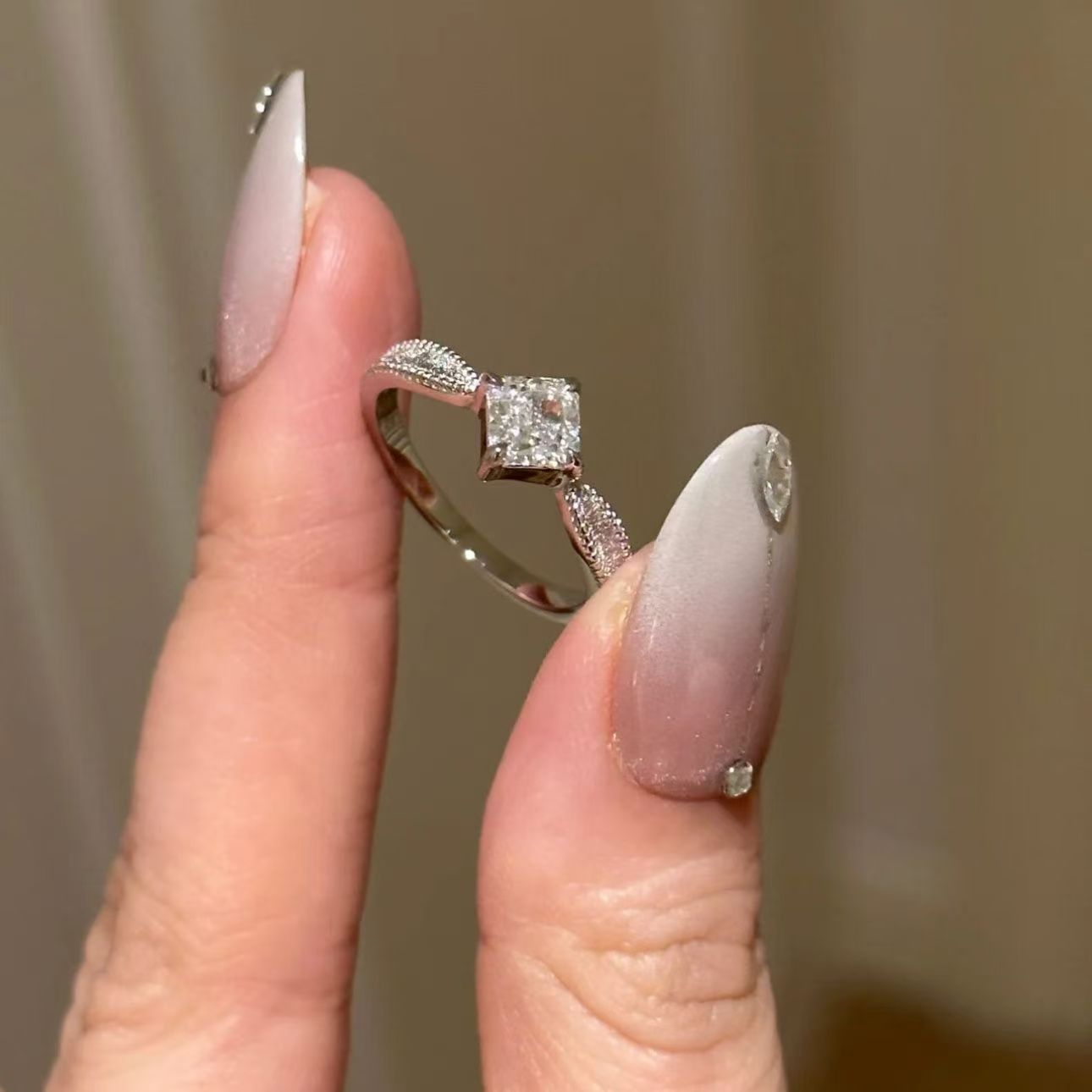 Minority Small Square-cut In Vintage Retro Ring