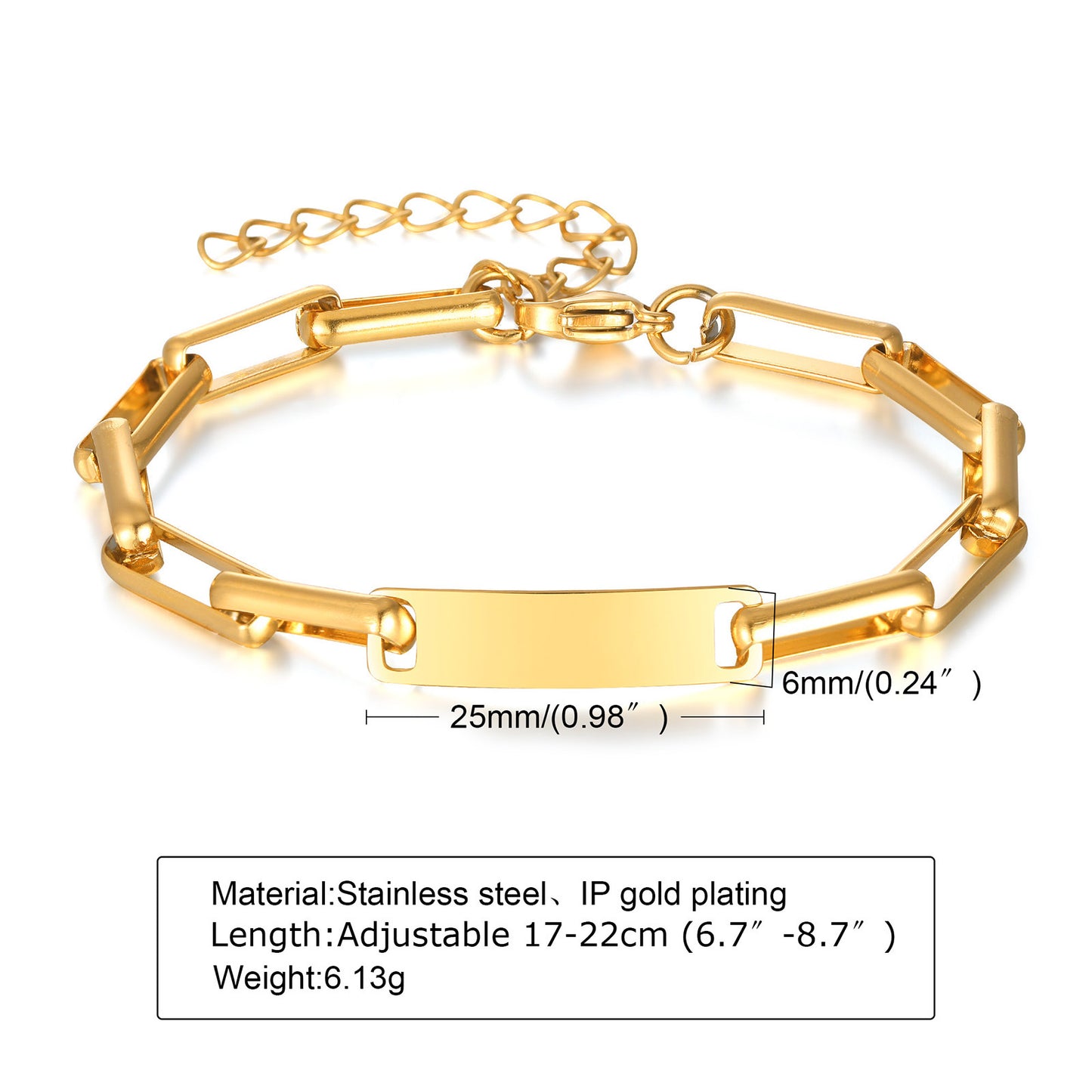 Steel Twin Simple Personality Chain Gold Bracelets