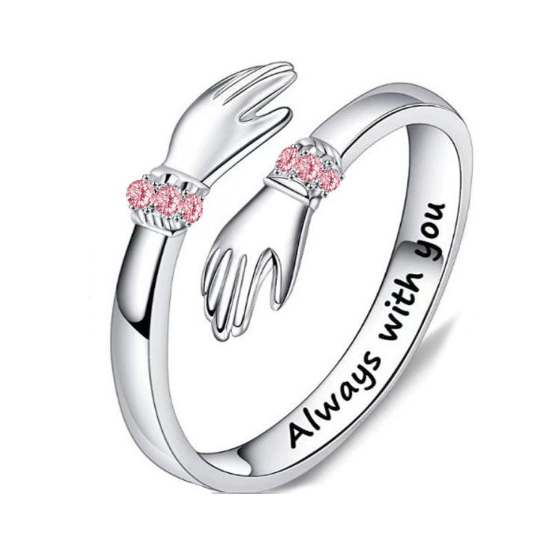 Love Lettering Opening Adjustable Warm Heart Ring
