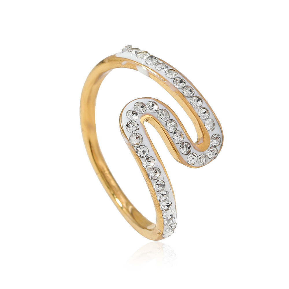 Geometric Affordable Luxury Style Irregular Wave Rings