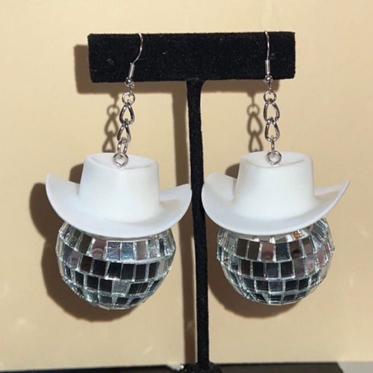Creative Ball Straw Hat Carnival Party Earrings