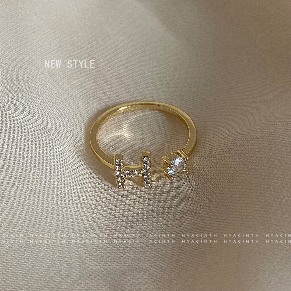 Women's Personalized Letters Niche Design Open Light Luxury Rings