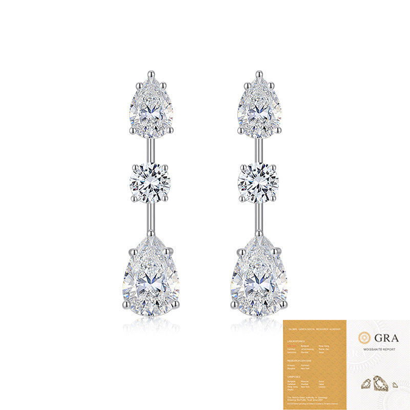 Moissanite Long Delicate Sterling Sier Light Rings