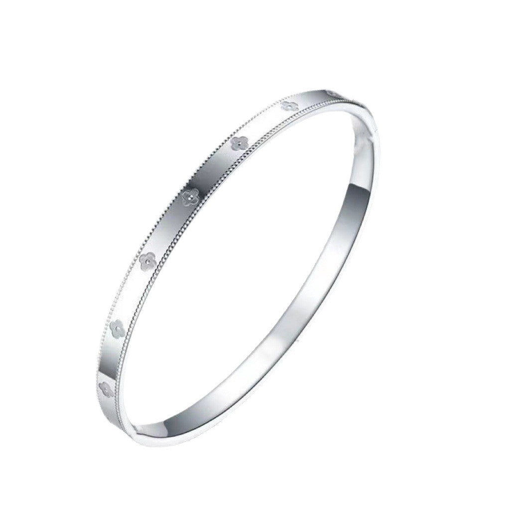 Solid Sier Simple Style Design Versatile Sense Gifts For Bracelet
