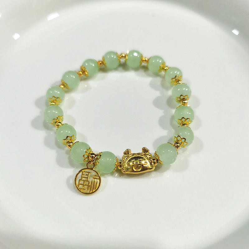 Women's Chinese Style Jade Hare Original Life Bracelets