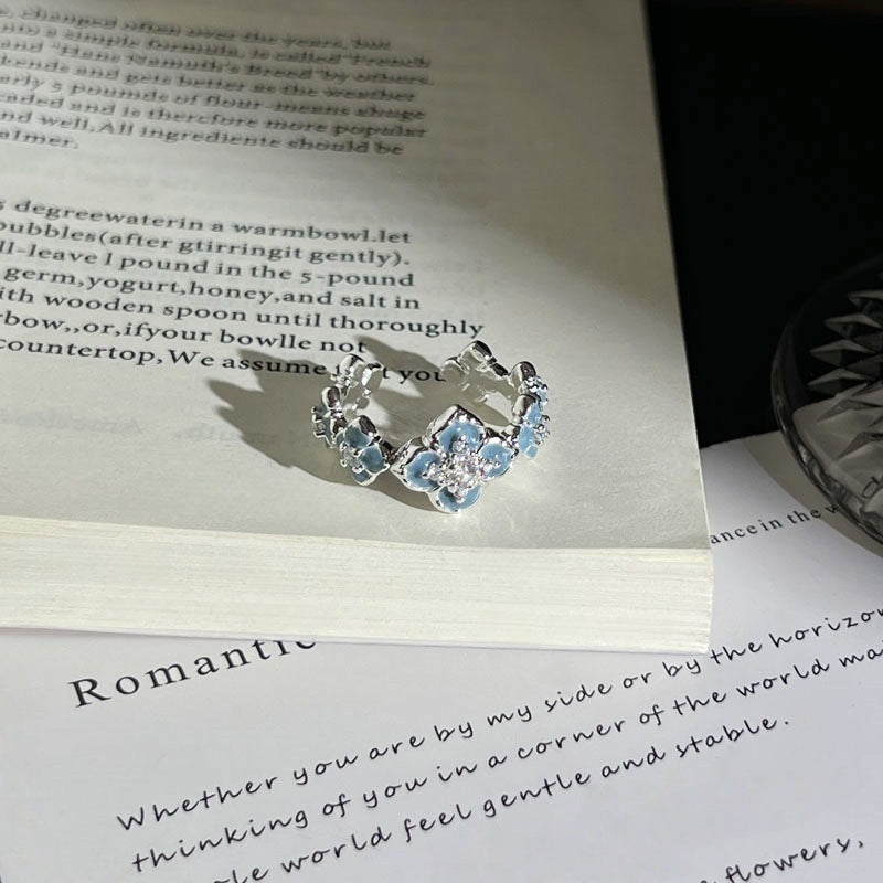 Flower Light Luxury Temperament Female Niche Summer Unique Design Sense Ring