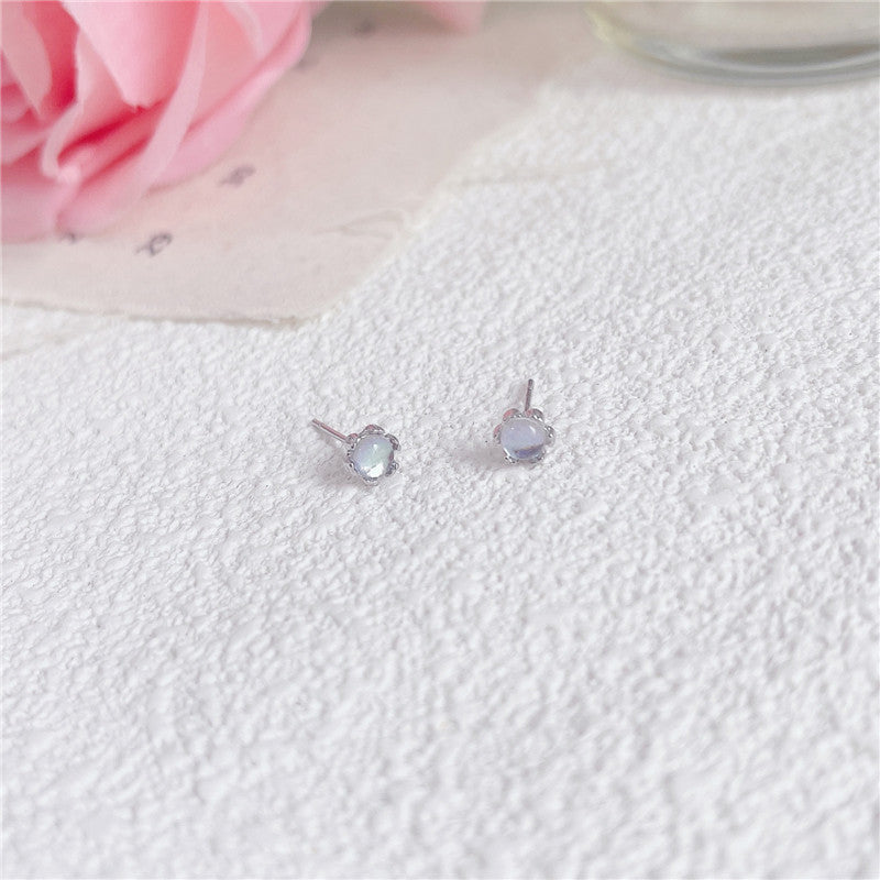 Korean Style Moonstone Fashion Sterling Sier Earrings